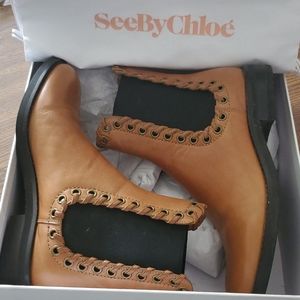 See By Chloe brown calfskin women's boots